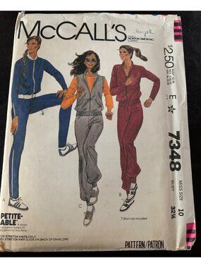McCall's Misses Jacket Pant Sewing Pattern Size 10 7348 Uncut